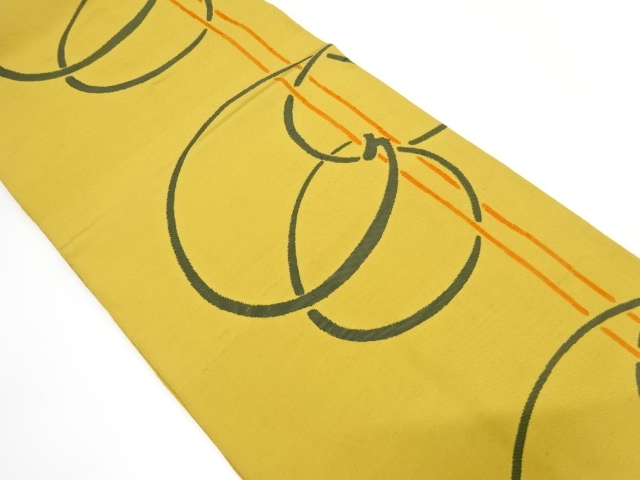 JAPANESE KIMONO / ANTIQUE FUKURO OBI / SILK / WOVEN STRIPE & RING